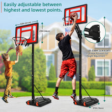Load image into Gallery viewer, YITAHOME Basketball Hoop Outdoor, Portable Basketball Hoops & Goals, 3.4-8.5FT Easy Adjustable Basketball Hoop Outdoor for Youth