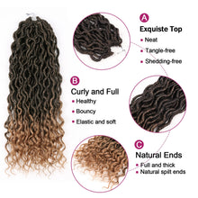 Load image into Gallery viewer, Goddess Locs Crochet Hair - 6 Packs 20 Inch Wavy Faux Locs Crochet Hair for Black Women, Ombre Faux Locs Crochet Hair with Curly Ends Synthetic Braids Hair Extensions (20Inch, T1B-27#)
