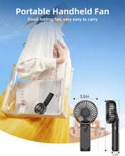 Load image into Gallery viewer, TUNISE Portable Handheld Fan, Portable Fan Rechargeable, 4000mAh, 180° Adjustable, 6 Speed Wind, Display Electricity in Real Time, USB Rechargeable Foldable Fan, Quiet Personal Fan with Power Bank