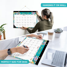 Load image into Gallery viewer, Desk Calendar 2025, 18 Months Calendar Runs from January 2025 to June 2026 - Large 17" x 12" Desktop/Wall Monthly Calendar for Home School, or Office - 2025 New Edition, Floral Pattern