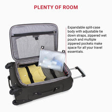 Load image into Gallery viewer, SwissGear Sion Softside Expandable Luggage, Black, 2-Piece Set (21/29)