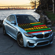 Load image into Gallery viewer, Juneteenth Flag for Car Hood Cover 4X5Ft Car Flag for Celebrations Vehicles Decorate Accessories Fits Coupe Saloon SUV Pickup Trucks