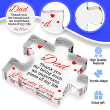 Load image into Gallery viewer, VELENTI Engraved Acrylic Block Puzzle Birthday Gifts for Dad 3.35 x 2.76 inch - Cool Dad Presents from Daughter, Son, Mom - Heartwarming Men Birthday Gift, Ideas