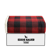 Load image into Gallery viewer, Eddie Bauer - Throw Blanket, Super Soft Reversible Sherpa Flannel Bedding, Ideal Christmas & White Elephant Gifts, Cozy Plaid Throw Blankets for Couch (Cabin Plaid Red, Throw)