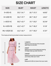 Load image into Gallery viewer, MEROKEETY Women's 2024 Summer Puff Sleeve Smocked Floral Dress Crewneck Lace Flowy Tiered Midi Dresses,White,M