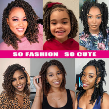 Load image into Gallery viewer, Passion Twist Crochet Hair 10 Inch 6 Packs Pre-twisted Passion Twist Hair Pre Looped Crochet Hair for Black Women Bohemian Short Passion Twist Crochet Hair for Kids and Girls (10 Inch,1B)