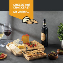 Load image into Gallery viewer, Charcuterie Boards Gift Set - Bamboo Cheese Board - Unique House Warming Gifts New Home - Wedding Gifts for Couple, Bridal Shower, Housewarming, Birthday Gifts for Women - by: Bambüsi