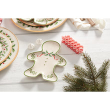 Load image into Gallery viewer, Lenox Holiday Gingerbread Man Accent Plate, 0.70 LB, Red & Green