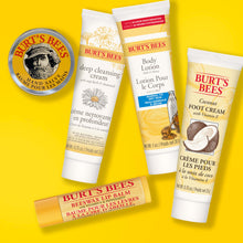 Load image into Gallery viewer, Burt's Bees Christmas Gifts, 5 Stocking Stuffers Products, Everyday Essentials Set - Original Beeswax Lip Balm, Deep Cleansing Cream, Hand Salve, Body Lotion & Coconut Foot Cream, Travel Size