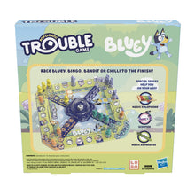 Load image into Gallery viewer, Hasbro Gaming Trouble: Bluey Edition Board Game for Kids, 2-4 Players, Race Bluey, Bingo, Bandit, or Chilli to The Finish, Ages 5 and Up (Amazon Exclusive)
