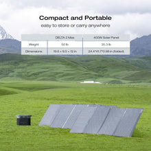 Load image into Gallery viewer, EF ECOFLOW Solar Generator DELTA 2 Max 2048Wh With 400W Solar Panel, LFP Battery Portable Power Station Up to 3400W AC Output Fast Charging 0-80% in 43 Min solar powered generator For Camping, RV