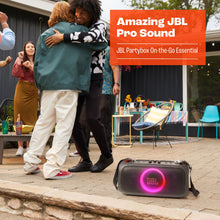Load image into Gallery viewer, JBL PartyBox On-The-Go Essential - Portable party speaker with built-in lights and wireless mic, Amazing Pro Sound, IPX4 splashproof protection, 6 hours of playtime, Convenient shoulder strap