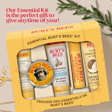 Load image into Gallery viewer, Burt's Bees Christmas Gifts, 5 Stocking Stuffers Products, Everyday Essentials Set - Original Beeswax Lip Balm, Deep Cleansing Cream, Hand Salve, Body Lotion & Coconut Foot Cream, Travel Size