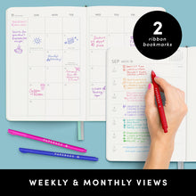 Load image into Gallery viewer, PAPERAGE 2025 Weekly & Monthly Hardcover Planner (Black), 12 Month (January 2025 - December 2025), 5.7 in x 8 in, Weekly & Monthly Spreads, Includes Additional Note Pages, Back Pocket & Trackers