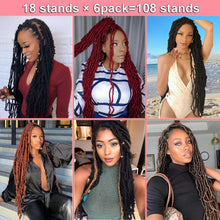 Load image into Gallery viewer, 24 Inch Soft Locs Crochet Hair Pre Looped 6 Packs Faux Locs Crochet Braids Goddess Locs Dreadlocs Synthetic Hair For Black Women (1B, 24 Inch (Pack of 6))