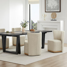 Load image into Gallery viewer, CHITA Upholstered Rolling Dining Chair on Casters Set of 2, FSC Certified Modern Fabric Dining Chair with Casters, Boucle Dining Chairs for Reading Room Waiting Room Kitchen Dining Room, Oatmeal