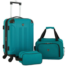 Load image into Gallery viewer, Travelers Club Chicago Hardside Expandable Spinner Luggage, Teal, 3 Piece Set