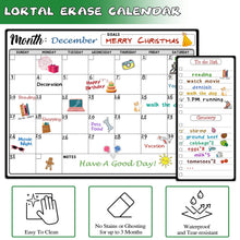 Load image into Gallery viewer, Magnetic Dry Erase Refrigerator Calendar with Markers - 15" x 11" Monthly Fridge Calendar and Today List, Fridge Whiteboard with Back Magnet