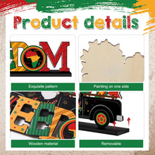 Load image into Gallery viewer, Threehoney 7 Pcs Juneteenth Day Decorations Wooden Happy Juneteenth Table Centerpieces Freedom Day Table Signs Wood 1865 Black American Independence Table Toppers for Home Desktop Decor (With Base)