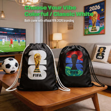 Load image into Gallery viewer, Covbozk FIFA World Cup 2026 Licensed Drawstring Backpack Bag, Lightweight Gym Sack & Stadium Bag, Foldable Sports Sackpack, Travel Backpack Sports Gym Sackpack for Adults Men Women Outdoor Travel