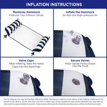 Load image into Gallery viewer, Aqua 2-in-1 Catalina XL Pool Float & Hammock – 1-2 Person, Multi-Purpose, Inflatable Pool Floats for Adults – Burgundy/White Stripe