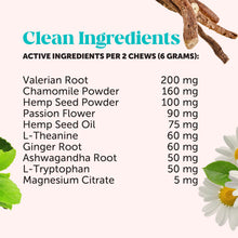 Load image into Gallery viewer, Pet Honesty Natural Hemp Calming Chews for Dogs - Dog Anxiety Relief - Calming Aid Supplement with Valerian Root, Chamomile, + Magnesium - Stress, Separation & Thunder Support - (Chicken, 90 Count)