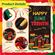 Load image into Gallery viewer, Oudain 3 Pack Juneteenth Decorations Happy Juneteenth Banner June 19th Porch Banner Hanging Door Sign Independence Day Freedom Day Decor African Afro American Festival Celebration Supplies