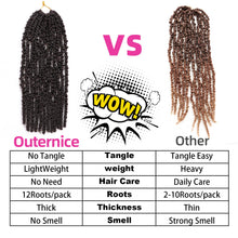 Load image into Gallery viewer, 8 Packs Passion Twist Crochet Hair 20 Inch Prelooped Crochet Braids Pretwisted Spring Twist Crochet Hair for Black Women (20 Inch (Pack of 8), T30#)