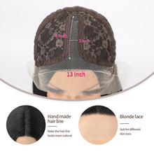 Load image into Gallery viewer, VOKEYLA Short Bob Wig Synthetic Lace Frontal Wigs For Women Black Straight Hair Glueless Yaki Straight Heat Resistant Natural Wig