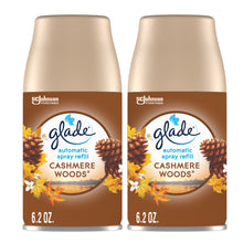 Load image into Gallery viewer, Glade Automatic Spray Refill, Air Freshener for Home and Bathroom, Cashmere Woods, 6.2 Oz, 2 Count