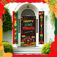 Load image into Gallery viewer, Oudain 3 Pack Juneteenth Decorations Happy Juneteenth Banner June 19th Porch Banner Hanging Door Sign Independence Day Freedom Day Decor African Afro American Festival Celebration Supplies