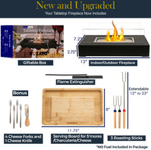 Load image into Gallery viewer, Tabletop Fire Pit with Smores Maker Kit Portable Indoor/Outdoor Mini Small Fireplace Table Top Decor Home Patio Gifts for Women Mom Her Wedding Housewarming Christmas Birthday White Elephant Gift