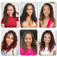 Load image into Gallery viewer, Karida Goddess Locs Crochet Hair 12 Inch, 8 Packs Faux Locs Crochet Hair for Black Women, Pre Looped Crochet Faux Locs With Curly Ends (12 Inch (Pack of 8), T30#)