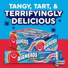 Load image into Gallery viewer, Airheads Xtremes Belts, Halloween Trick or Treat Sweetly Sour Candy, Rainbow Berry and Bluest Raspberry Flavors, Individually Wrapped Bulk Candy for Adults & Kids, Assorted Multipack, 2 oz (Pack of 18)