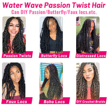 Load image into Gallery viewer, Dorsanee Passion Twist Hair 18 Inch 7 Pakcs Water Wave Crochet Hair Long Bohemian Curly Braiding Hair for Butterfly Locs, Faux Locs, Boho Style Spring Twist Crochet Braids (1B#)