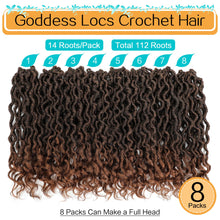 Load image into Gallery viewer, Karida Goddess Locs Crochet Hair 12 Inch, 8 Packs Faux Locs Crochet Hair for Black Women, Pre Looped Crochet Faux Locs With Curly Ends (12 Inch (Pack of 8), T30#)