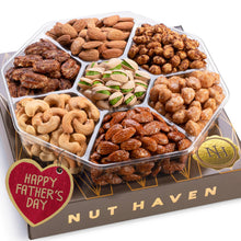 Load image into Gallery viewer, Fathers Day Nuts Gift Basket - Assortment of Sweet & Roasted Salted Gourmet Nuts - Assorted Food Gift Box for Husband, Dad, Him, Fathers Day, Family, Sympathy, Men & Women.