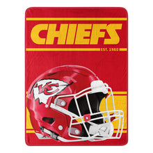 Load image into Gallery viewer, Northwest NFL Kansas City Chiefs 46x60 Micro Raschel Run Design RolledBlanket, Team Colors, One Size (1NFL059050007RET)