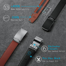 Load image into Gallery viewer, Zitahli Belt Men, Ratchet Belt Dress with 1 3/8" Premium Leather,Slide Belt with Easier Adjustable Automatic Buckle,Trim to Fit Size 30"-36"