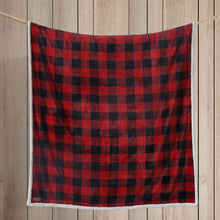 Load image into Gallery viewer, Eddie Bauer - Throw Blanket, Super Soft Reversible Sherpa Flannel Bedding, Ideal Christmas & White Elephant Gifts, Cozy Plaid Throw Blankets for Couch (Cabin Plaid Red, Throw)