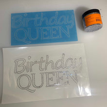 Load image into Gallery viewer, Magic Flock Plus Rhinestone Flock Template Stencil - 12"x8" 3 Sheets with Hotfix Rhinestone Tape