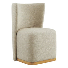 Load image into Gallery viewer, CHITA Upholstered Rolling Dining Chair on Casters Set of 2, FSC Certified Modern Fabric Dining Chair with Casters, Boucle Dining Chairs for Reading Room Waiting Room Kitchen Dining Room, Oatmeal