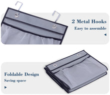Load image into Gallery viewer, KEETDY Hanging Shelves Over the Door Organizer Storage for Closet with 5 Pockets Organizer for Bedroom Bathroom, 2 Pack(Grey)