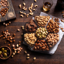 Load image into Gallery viewer, Fathers Day Nuts Gift Basket - Assortment of Sweet & Roasted Salted Gourmet Nuts - Assorted Food Gift Box for Husband, Dad, Him, Fathers Day, Family, Sympathy, Men & Women.