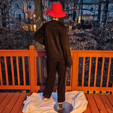 Load image into Gallery viewer, Black 2 piece lounge set with DST Crest Decal on top and pants