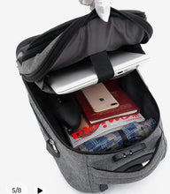 Load image into Gallery viewer, Trolley Backpack with large wheels, collapsible metal handle, and DST embroidered crest decal