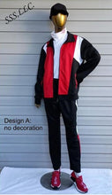 Load image into Gallery viewer, Red, Black, and White Colorblock DST Track Suit