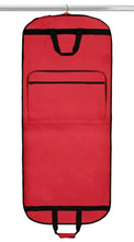 Load image into Gallery viewer, Professional 60" Red Garment Bag with Embroidered 5" DST Crest Decal and Rubber DST Luggage Tag
