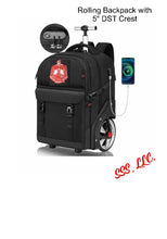 Load image into Gallery viewer, Deluxe Large Wheel Backpack Trolley with 5" DST Crest