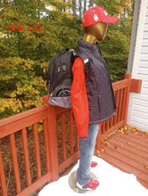 Load image into Gallery viewer, Trolley Backpack with large wheels, collapsible metal handle, and DST embroidered crest decal